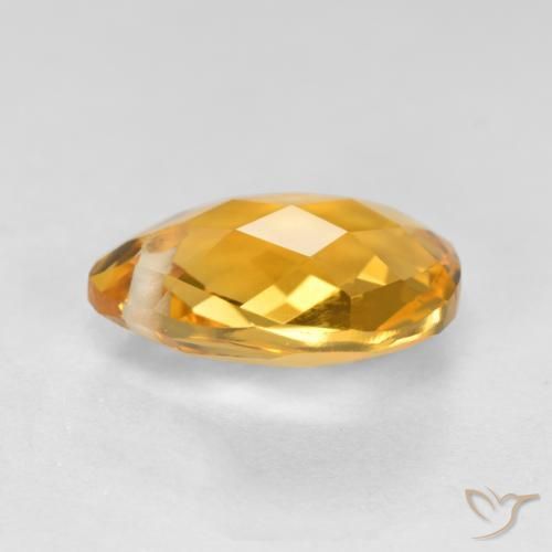 Citrino Naranja dorado intenso natural de 3.53 ct, En forma de pera, VVS-VS