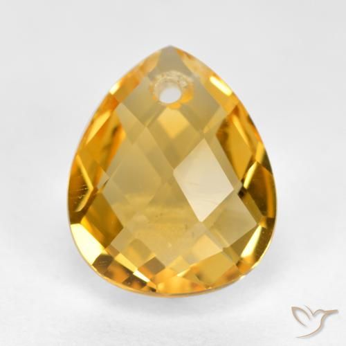 3.69ct Natural Naranja dorado intenso Citrino, En forma de pera, VVS-VS