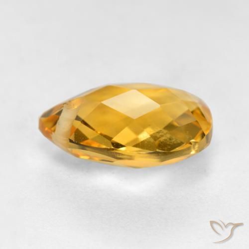Citrino Naranja dorado intenso natural de 3.69 ct, En forma de pera, VVS-VS