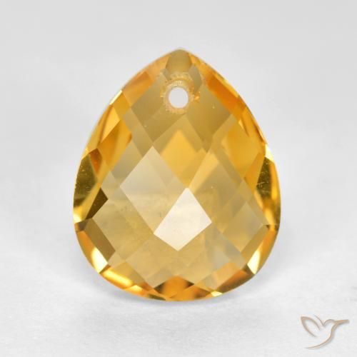 3.63ct Natural Naranja dorado intenso Citrino, En forma de pera, VVS-VS