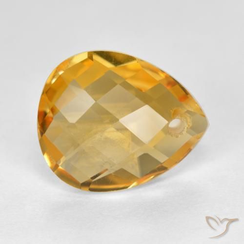 Citrino Naranja dorado intenso natural de 3.63 ct, En forma de pera, VVS-VS