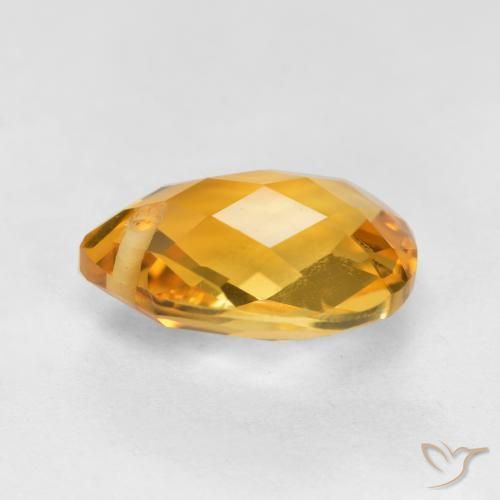 Citrino Naranja dorado intenso natural de 3.63 ct, En forma de pera, VVS-VS