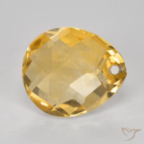 Citrino Dorado oscuro medio natural de 3.80 ct, En forma de pera, VVS-VS