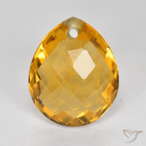 3.37ct Natural Dorado oscuro Citrino, En forma de pera, VVS-VS