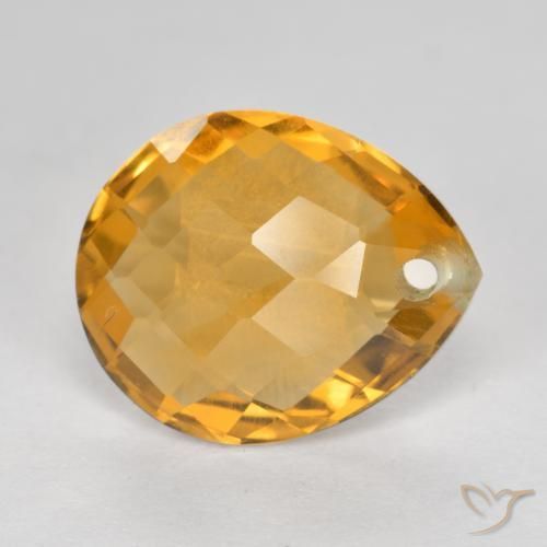 Citrino Dorado oscuro natural de 3.37 ct, En forma de pera, VVS-VS