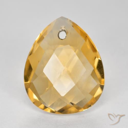 3.49ct Natural Naranja dorado intenso Citrino, En forma de pera, VVS-VS