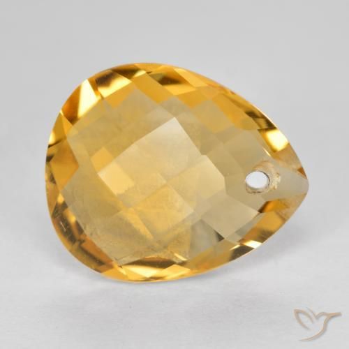 Citrino Dorado oscuro natural de 3.61 ct, En forma de pera, VVS-VS
