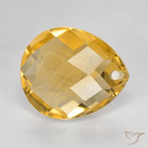 Citrino Dorado oscuro medio natural de 3.80 ct, En forma de pera, VVS-VS