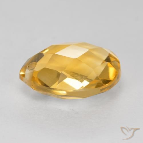 Citrino Dorado oscuro medio natural de 3.80 ct, En forma de pera, VVS-VS