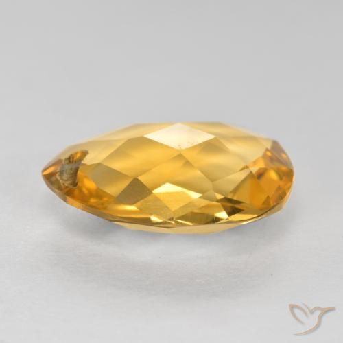 Citrino Dorado intenso natural de 2.98 ct, En forma de pera, VVS-VS