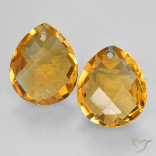 Gemas de citrino dorado natural de 6,78 ct, en forma de pera, VVS-VS