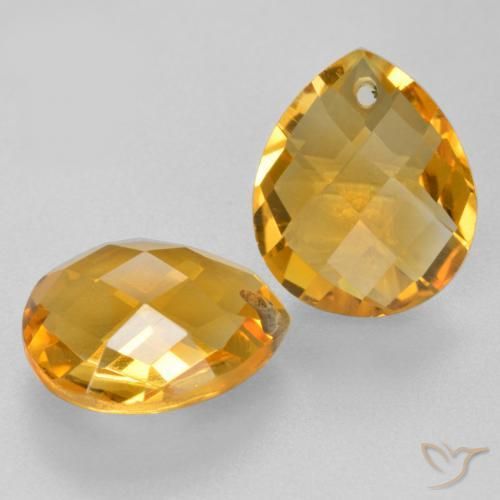 Gemas de citrino dorado natural de 6,78 ct, en forma de pera, VVS-VS
