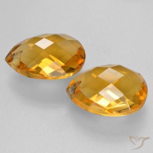 Gemas de citrino dorado natural de 6,78 ct, en forma de pera, VVS-VS