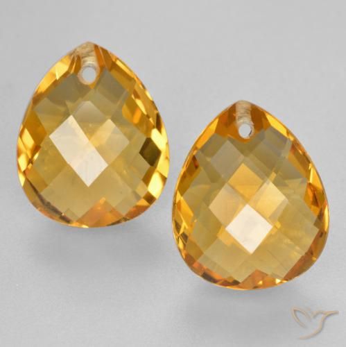 7.14ctw Natural Dorado naranja oscuro Citrino, En forma de pera, VVS-VS