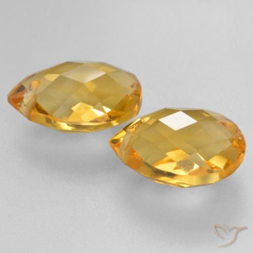 Gemas de Citrino Dorado oscuro medio natural de 7.73 ct, En forma de pera, VVS-VS