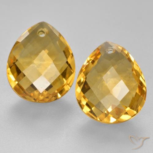 7.54ctw Natural Dorado intenso Citrino, En forma de pera, VVS-VS
