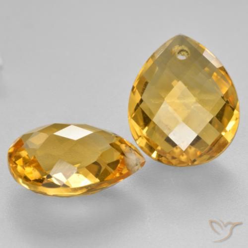 Gemas de Citrino Dorado intenso natural de 7.54 ct, En forma de pera, VVS-VS