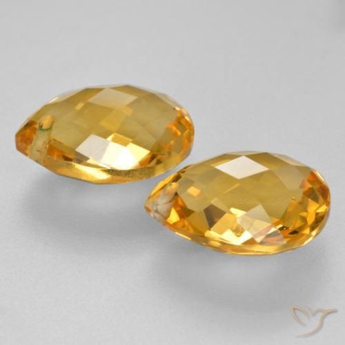 Gemas de Citrino Dorado intenso natural de 7.54 ct, En forma de pera, VVS-VS