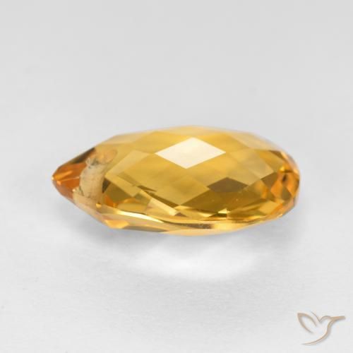 Citrino Dorado oscuro medio natural de 3.17 ct, En forma de pera, VVS-VS