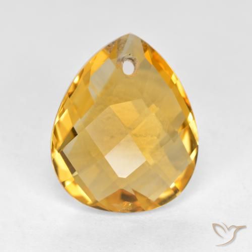 3.50ct Natural Dorado oscuro Citrino, En forma de pera, VVS-VS