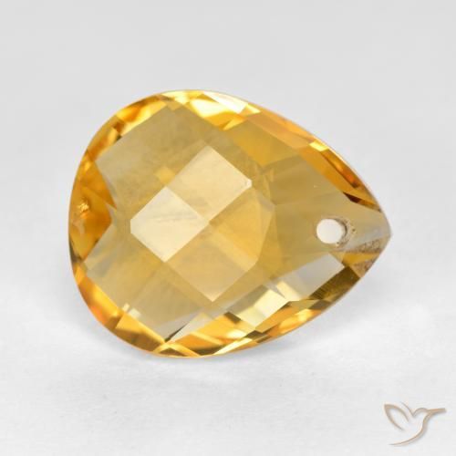 Citrino Dorado oscuro natural de 3.50 ct, En forma de pera, VVS-VS