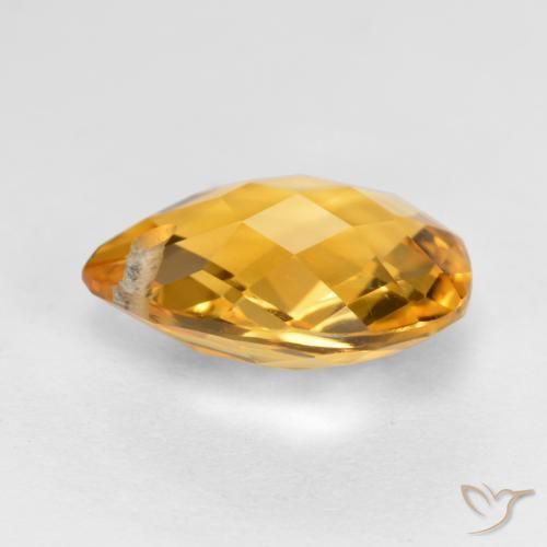 Citrino Dorado oscuro natural de 3.50 ct, En forma de pera, VVS-VS