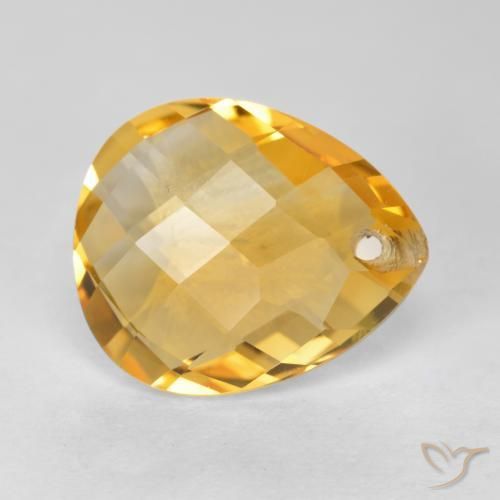 Citrino Dorado naranja natural de 3.61 ct, En forma de pera, VVS-VS