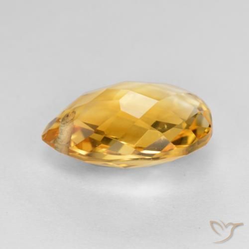 Citrino Dorado naranja natural de 3.61 ct, En forma de pera, VVS-VS