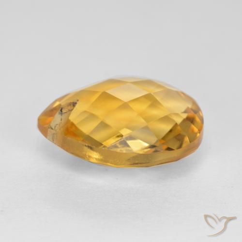 Citrino Naranja dorado intenso natural de 3.88 ct, En forma de pera, VVS-VS