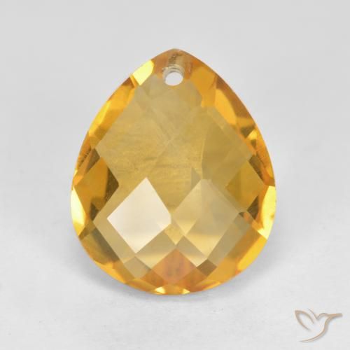 3.75ct Natural Dorado oscuro Citrino, En forma de pera, VVS-VS