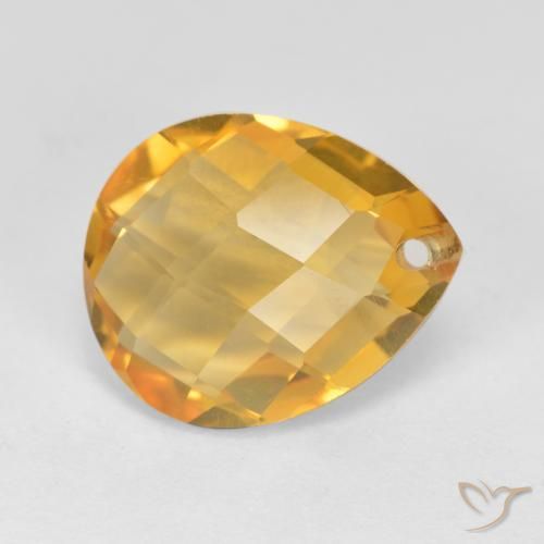 Citrino Dorado oscuro natural de 3.75 ct, En forma de pera, VVS-VS