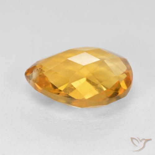 Citrino Dorado oscuro natural de 3.75 ct, En forma de pera, VVS-VS