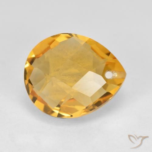 Citrino Dorado oscuro natural de 3.57 ct, En forma de pera, VVS-VS