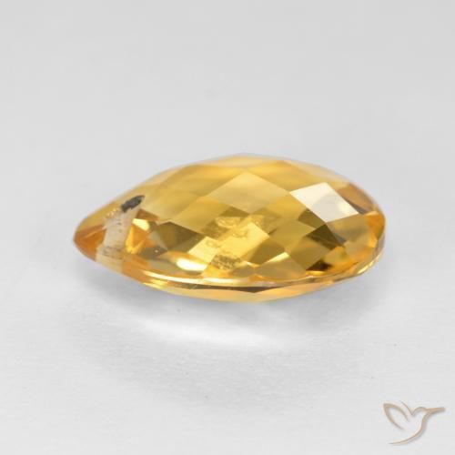Citrino Dorado medio natural de 3.02 ct, En forma de pera, VVS-VS