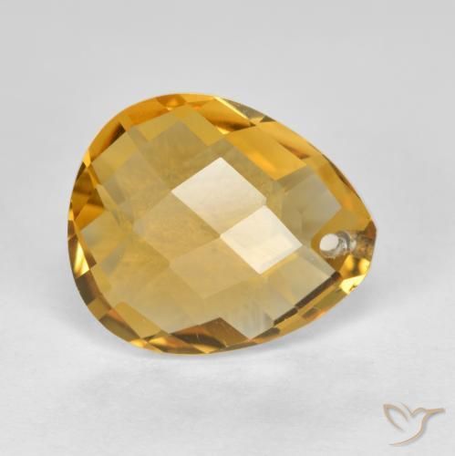 Citrino Dorado oscuro natural de 3.68 ct, En forma de pera, VVS-VS