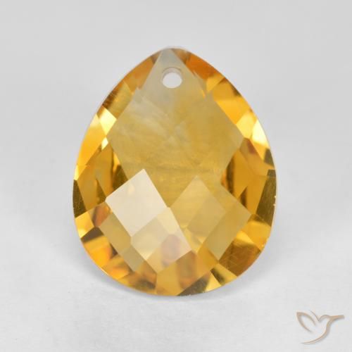 3.26ct Natural Dorado naranja Citrino, En forma de pera, VVS-VS