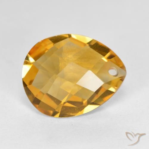Citrino Dorado naranja natural de 3.26 ct, En forma de pera, VVS-VS