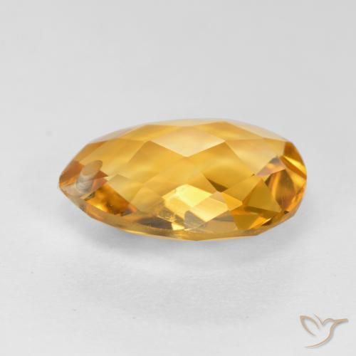 Citrino Dorado naranja natural de 3.26 ct, En forma de pera, VVS-VS
