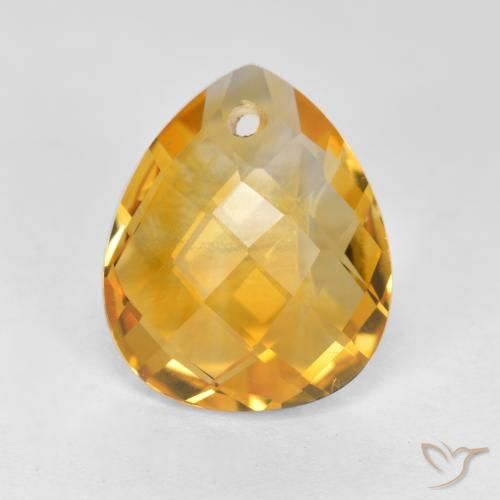 3.56ct Natural Naranja dorado intenso Citrino, En forma de pera, VVS-VS