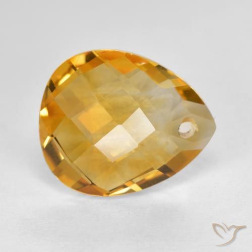 Citrino Naranja dorado intenso natural de 3.56 ct, En forma de pera, VVS-VS