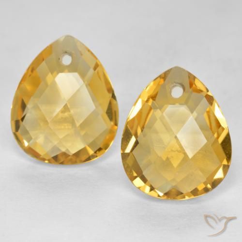 7.20ctw Natural Dorado oscuro medio Citrino, En forma de pera, VVS-VS