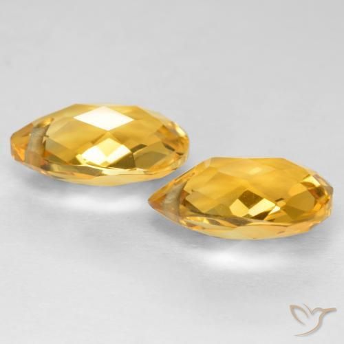 Gemas de Citrino Dorado oscuro medio natural de 7.20 ct, En forma de pera, VVS-VS