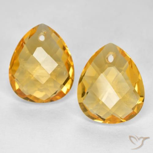 7.38ctw Natural Dorado oscuro Citrino, En forma de pera, VVS-VS