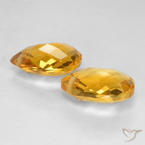 Gemas de Citrino Dorado oscuro natural de 7.38 ct, En forma de pera, VVS-VS
