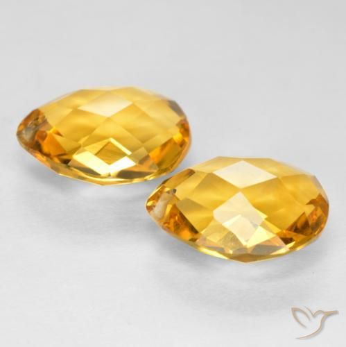 Gemas de Citrino Naranja dorado intenso natural de 7.09 ct, En forma de pera, VVS-VS