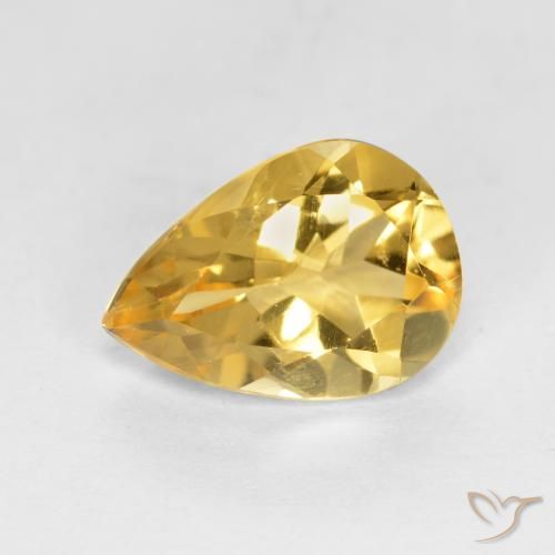 1.62ct Natural Naranja dorado Citrino, En forma de pera, VVS-VS