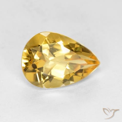 Citrino Naranja dorado natural de 1.62 ct, En forma de pera, VVS-VS