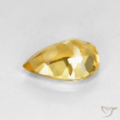 Citrino Naranja dorado natural de 1.62 ct, En forma de pera, VVS-VS