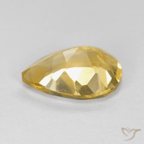 Citrino Dorado medio natural de 1.63 ct, En forma de pera, VVS-VS