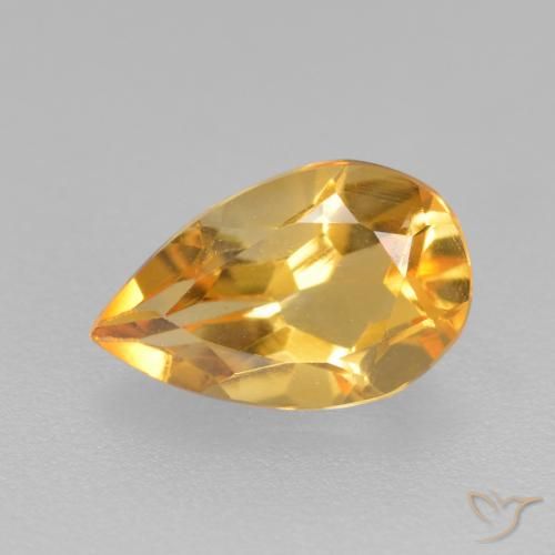 0.77ct Natural Dorado oscuro medio Citrino, En forma de pera, VS